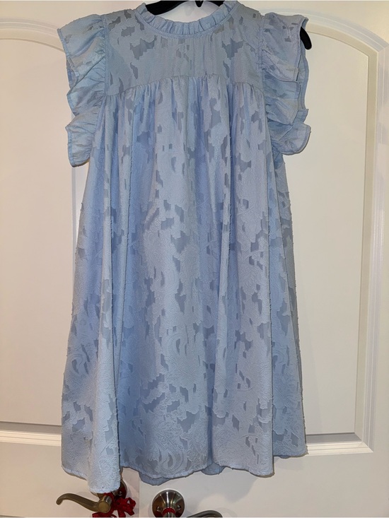 Umgee Dresses & Skirts - Umgee Light Blue Ruffle Sleeve Swing Dress